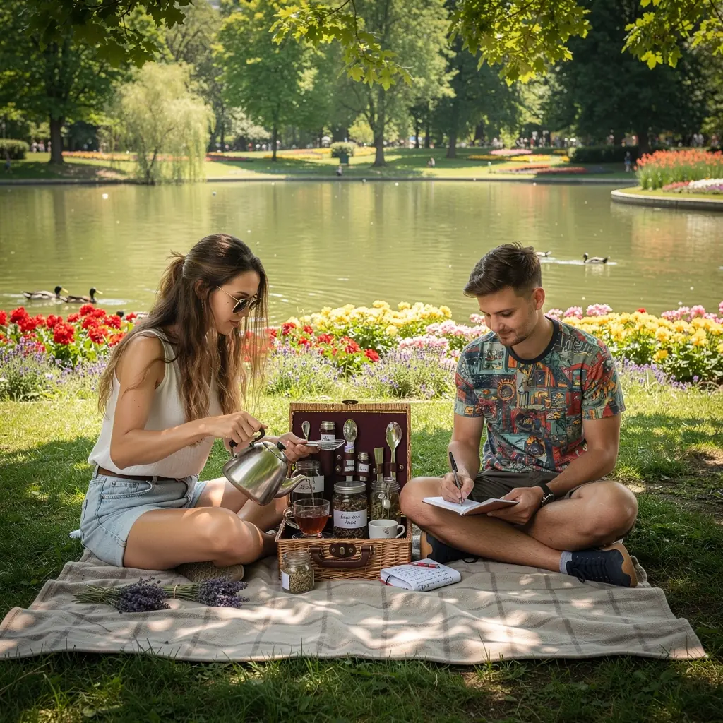Friss gyümölcsök, mint például citrom és bogyók, a teához való hozzáadásra.