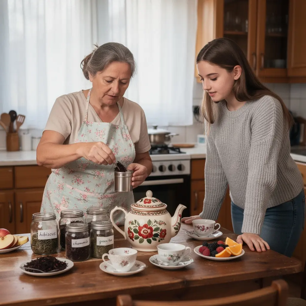 Egy kéz, amely egy csésze gyógyteát tart, miközben a napfény átsüt a háttéren.